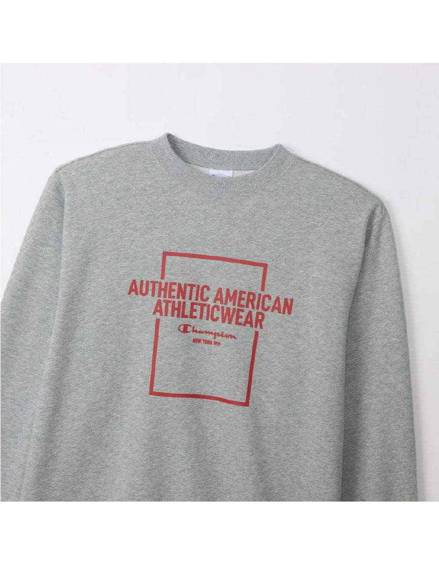 Men's Long Sleeve Fleece Graphic Logo Crewneck Sweatshirt C3-A009