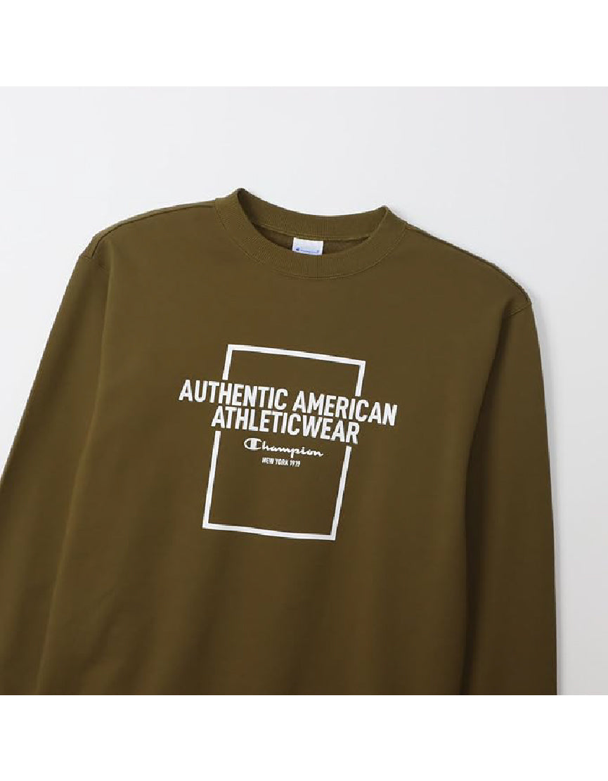 Men's Long Sleeve Fleece Graphic Logo Crewneck Sweatshirt C3-A009