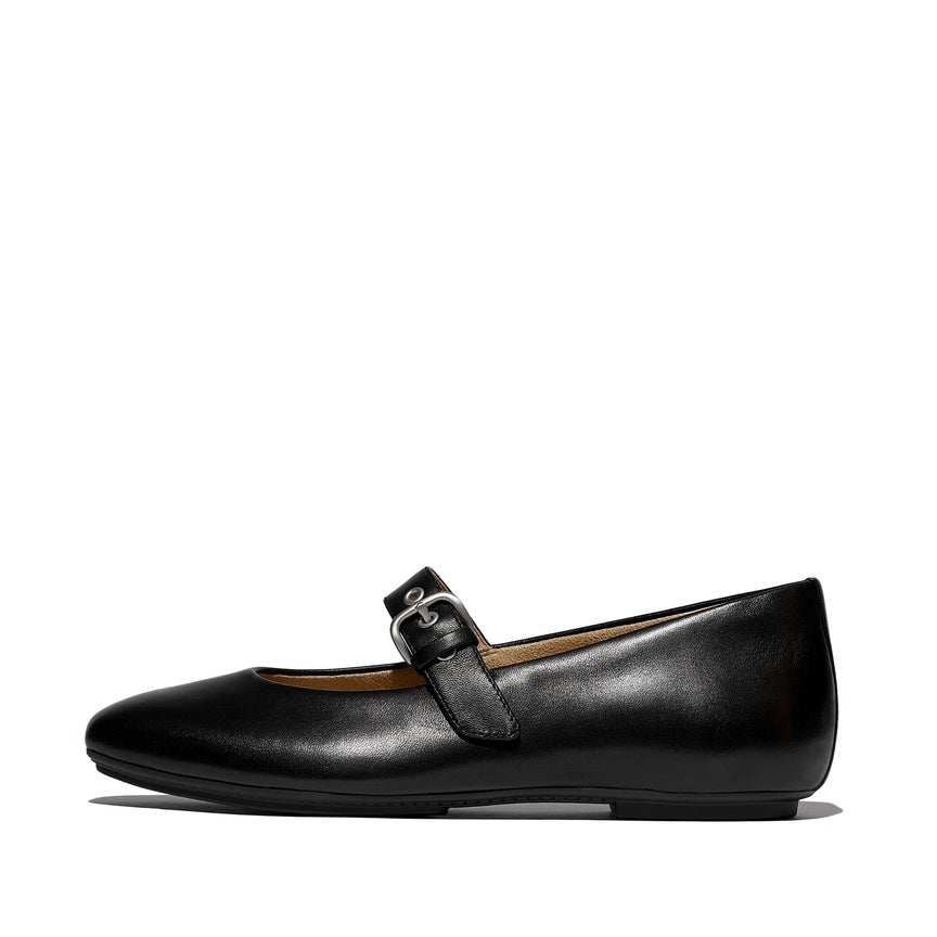 FITFLOP DELICATO LEATHER MARY JANES E3D-090 ALL BLACK