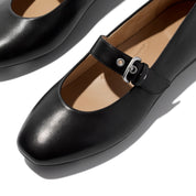 FITFLOP DELICATO LEATHER MARY JANES E3D-090 ALL BLACK