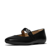 FITFLOP DELICATO LEATHER MARY JANES E3D-090 ALL BLACK