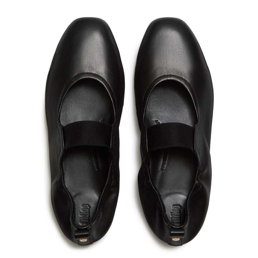 FITFLOP DELICATO POISE LEATHER MARY JANES AAE-090 ALL BLACK