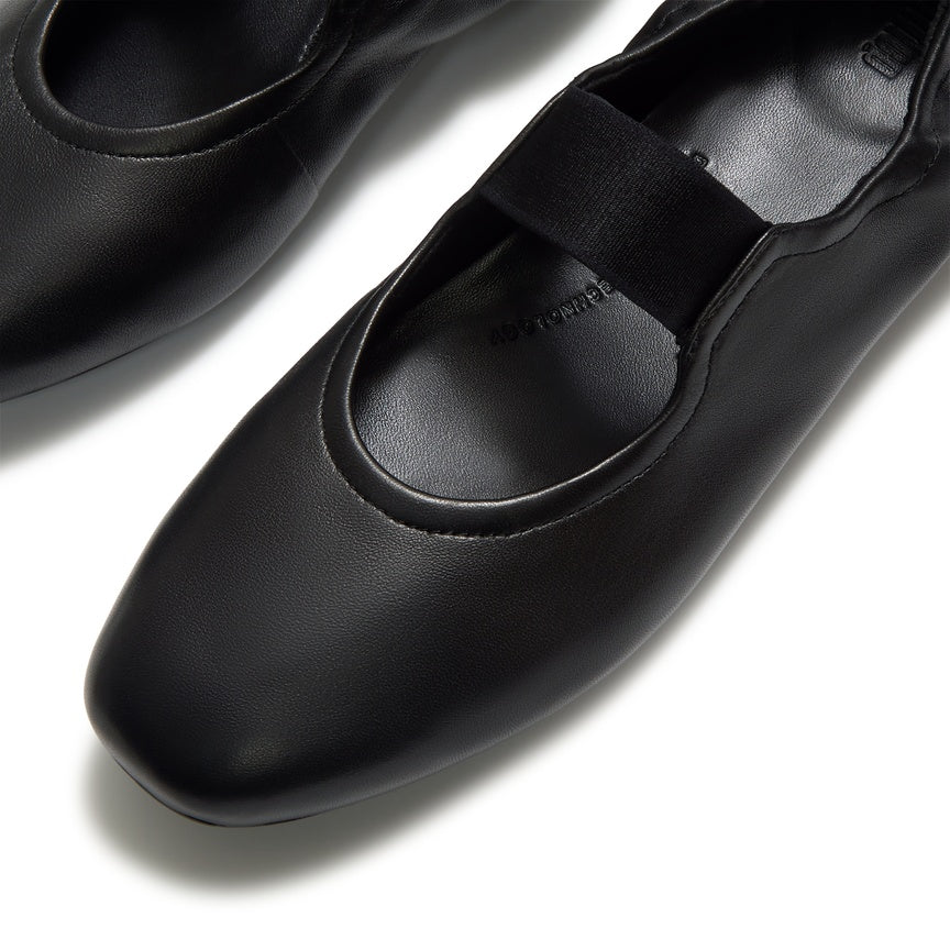 FITFLOP DELICATO POISE LEATHER MARY JANES AAE-090 ALL BLACK