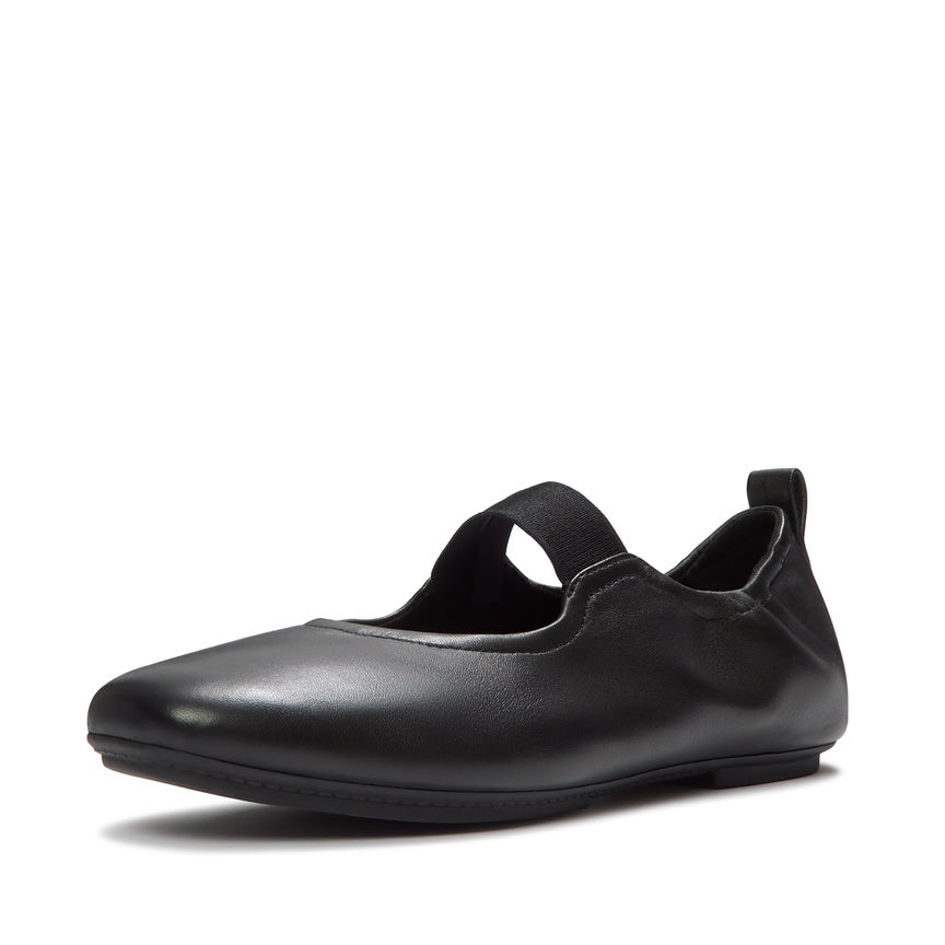 FITFLOP DELICATO POISE LEATHER MARY JANES AAE-090 ALL BLACK