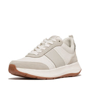 FITFLOP F-MODE FLOW LEATHER/SUEDE FLATFORM SNEAKERS HX7-646  URBAN WHITE MIX