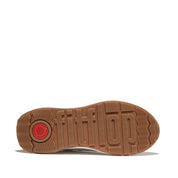 FITFLOP F-MODE FLOW LEATHER/SUEDE FLATFORM SNEAKERS HX7-646  URBAN WHITE MIX