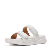 FITFLOP F-MODE GO ADJUSTABLE FLATFORM TWO-BAR SLIDES IW2-194 URBAN WHITE