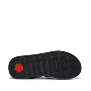 FITFLOP F-MODE LEATHER FLATFORM FISHERMAN SANDALS HV1-001 BLACK