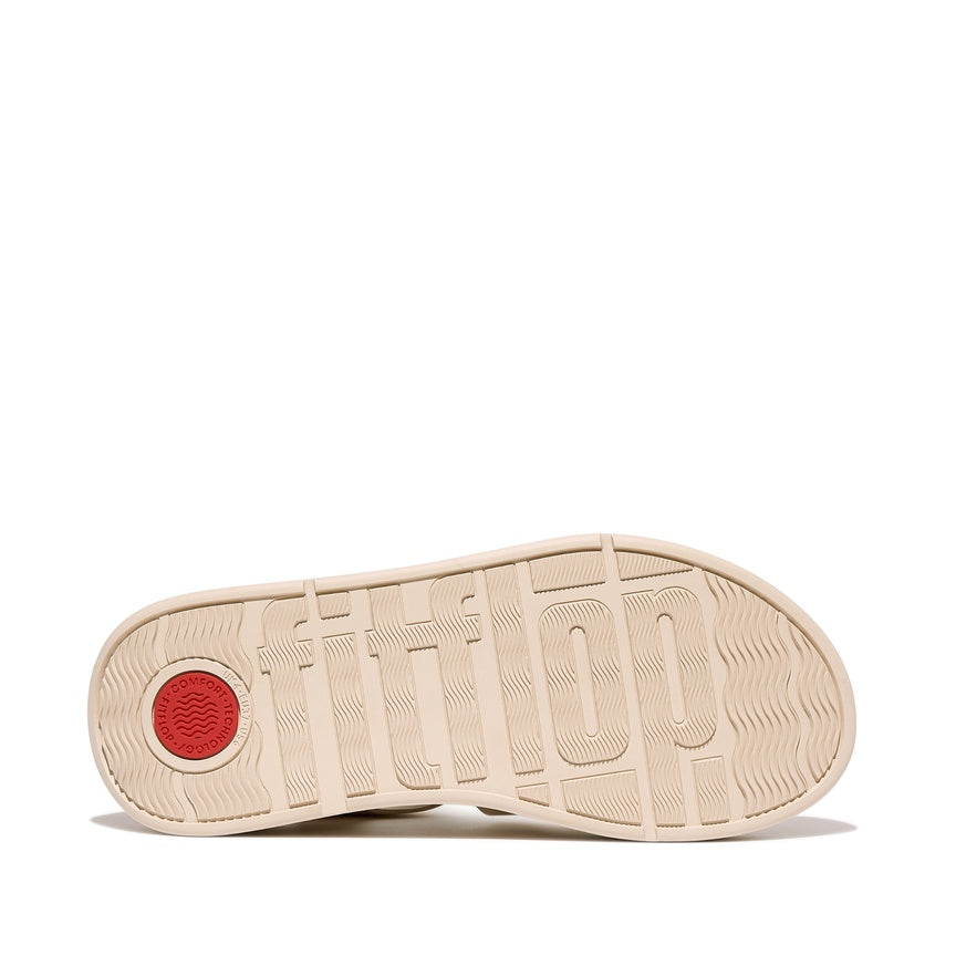 FITFLOP F-MODE METALLIC LEATHER FLATFORM FISHERMAN SANDALS HV2-675 PLATINO