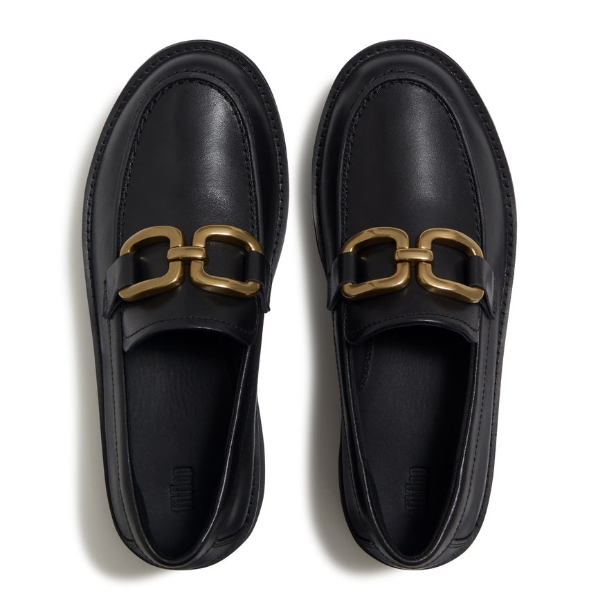 FITFLOP GEN-FF ROAM LEATHER CHUNKY SNAFFLE LOAFERS AAU-001 BLACK