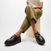 FITFLOP GEN-FF ROAM LEATHER CHUNKY SNAFFLE LOAFERS AAU-001 BLACK