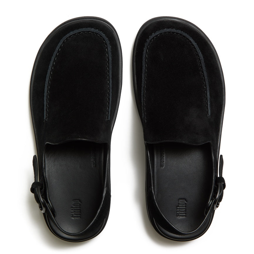 FITFLOP GEN-FF SUEDE BACK-STRAP MULES A9H-090 ALL BLACK