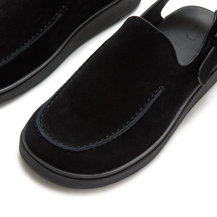 FITFLOP GEN-FF SUEDE BACK-STRAP MULES A9H-090 ALL BLACK