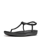 FITFLOP iQUSHION SPLASH T-STRAP SANDALS JD8-090 ALL BLACK