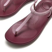 FITFLOP iQUSHION SPLASH T-STRAP SANDALS JD8-E66 DUSK LILAC/DARK MERLOT