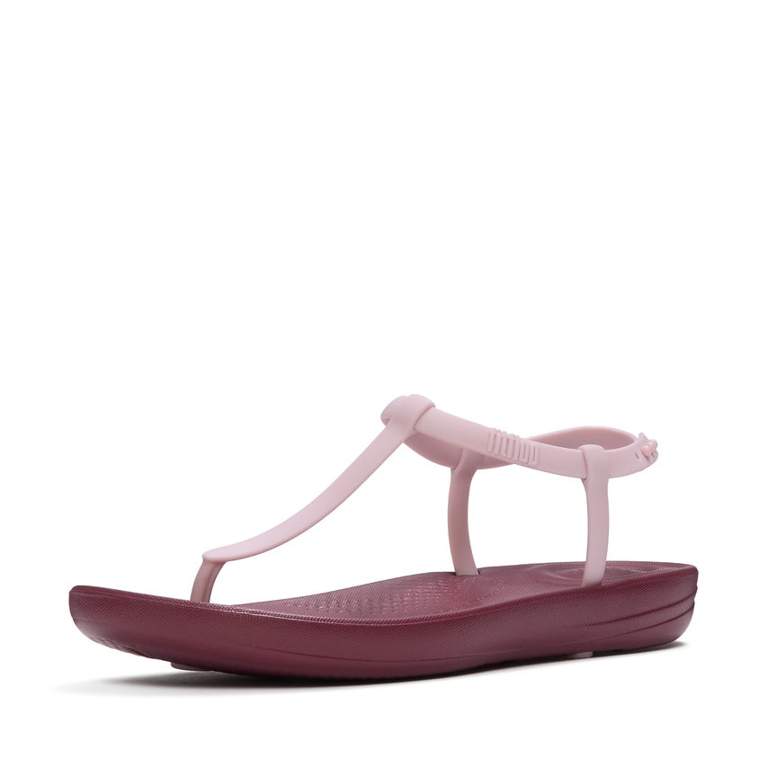 FITFLOP iQUSHION SPLASH T-STRAP SANDALS JD8-E66 DUSK LILAC/DARK MERLOT
