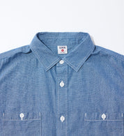 EDWIN S/S WORK SHIRT KST065-00 OW CHAMBRAY