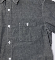 EDWIN S/S WORK SHIRT KST065-01 BLACK CHAMBRAY
