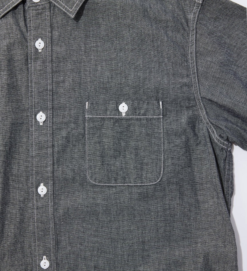 EDWIN S/S WORK SHIRT KST065-01 BLACK CHAMBRAY