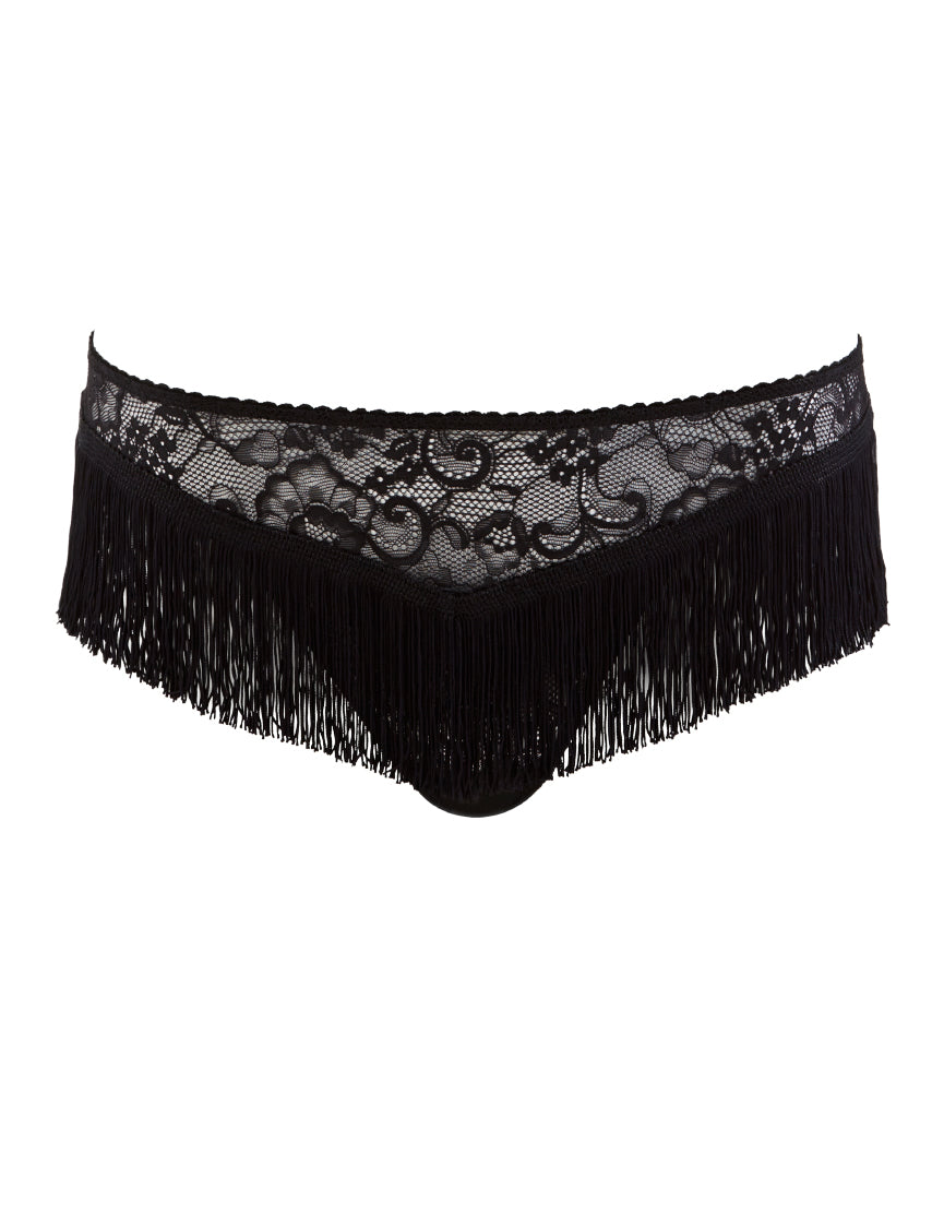 Boite a Desir Lace Jacquard Lace and Fringe Hot Tanga