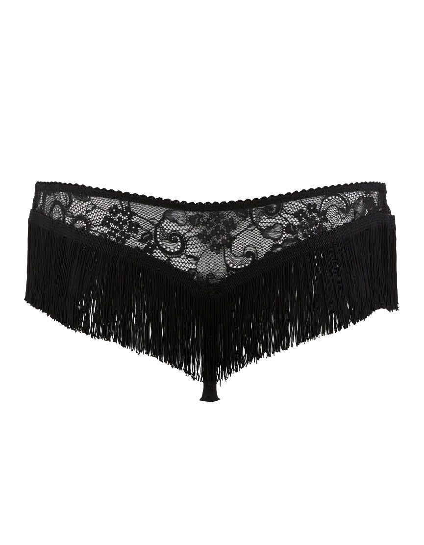 Boite a Desir Lace Jacquard Lace and Fringe Hot Tanga