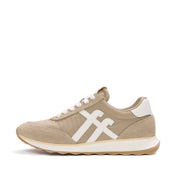 FITFLOP RETRO-Q FF FABRIC/SUEDE SNEAKERS A5P-E08 CAPPUCCINO/CREAM