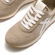 FITFLOP RETRO-Q FF FABRIC/SUEDE SNEAKERS A5P-E08 CAPPUCCINO/CREAM