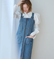 SOMETHING 2WAY SALOPETTE SKIRT SA1602-94 LIGHT BLUE