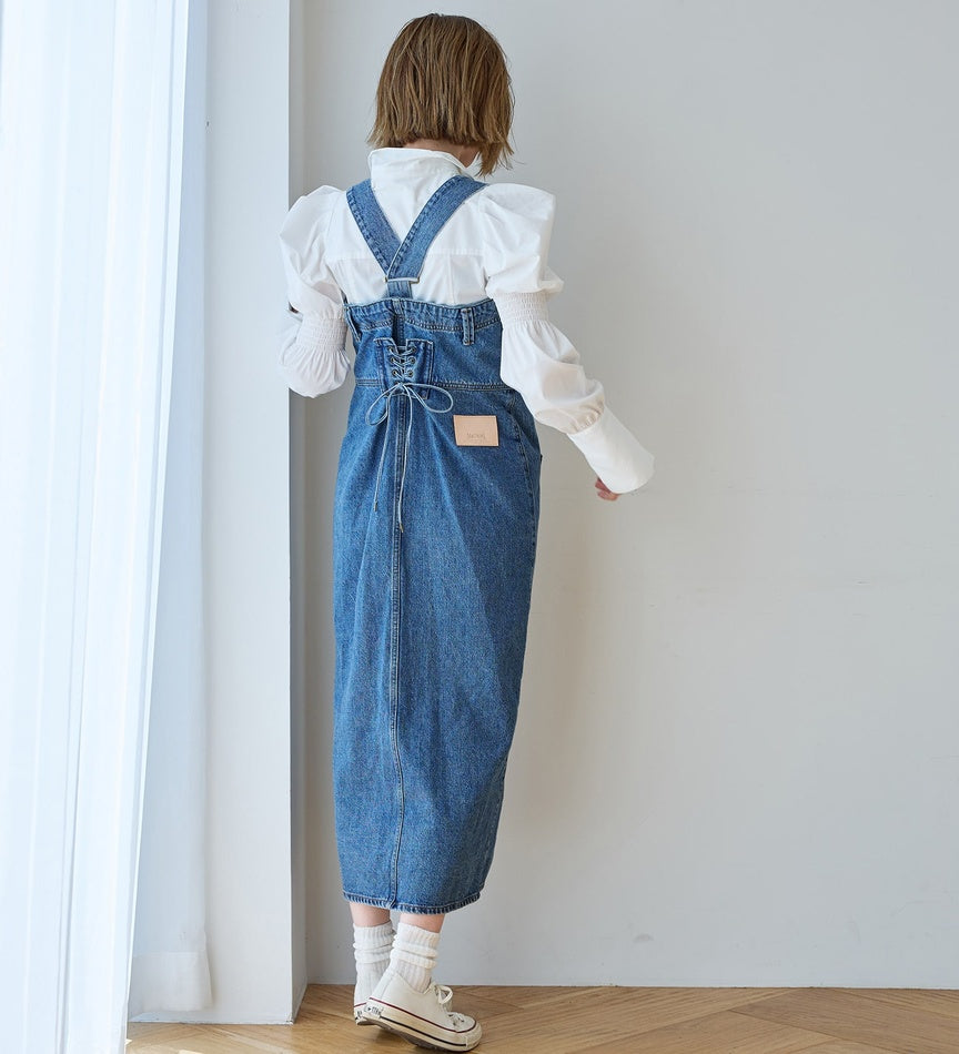 SOMETHING 2WAY SALOPETTE SKIRT SA1602-94 LIGHT BLUE