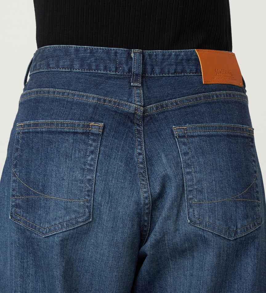 SOMETHING JEANS SEA54-26 ELSA LOOSE STRAIGHT DARK BLUE