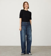 SOMETHING JEANS SEA54-26 ELSA LOOSE STRAIGHT DARK BLUE