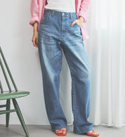 SOMETHING JEANS SEA54-50 ELSA LOOSE  STRAIGHT LIGHT OLD STONE WASH