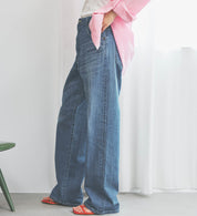 SOMETHING JEANS SEA54-50 ELSA LOOSE  STRAIGHT LIGHT OLD STONE WASH