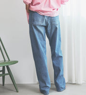 SOMETHING JEANS SEA54-50 ELSA LOOSE  STRAIGHT LIGHT OLD STONE WASH