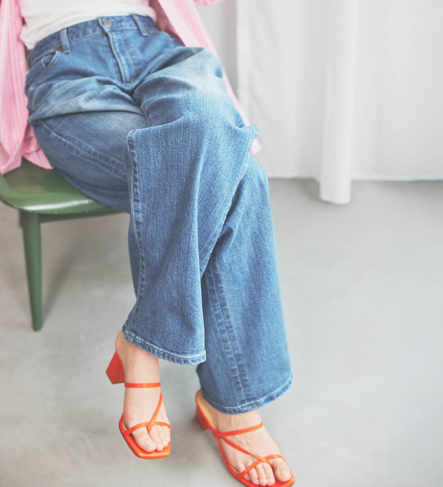 SOMETHING JEANS SEA54-50 ELSA LOOSE  STRAIGHT LIGHT OLD STONE WASH