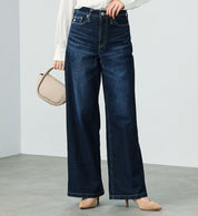 SOMETHING JEANS LISA WIDE SEA58-126 USED DARK BLUE