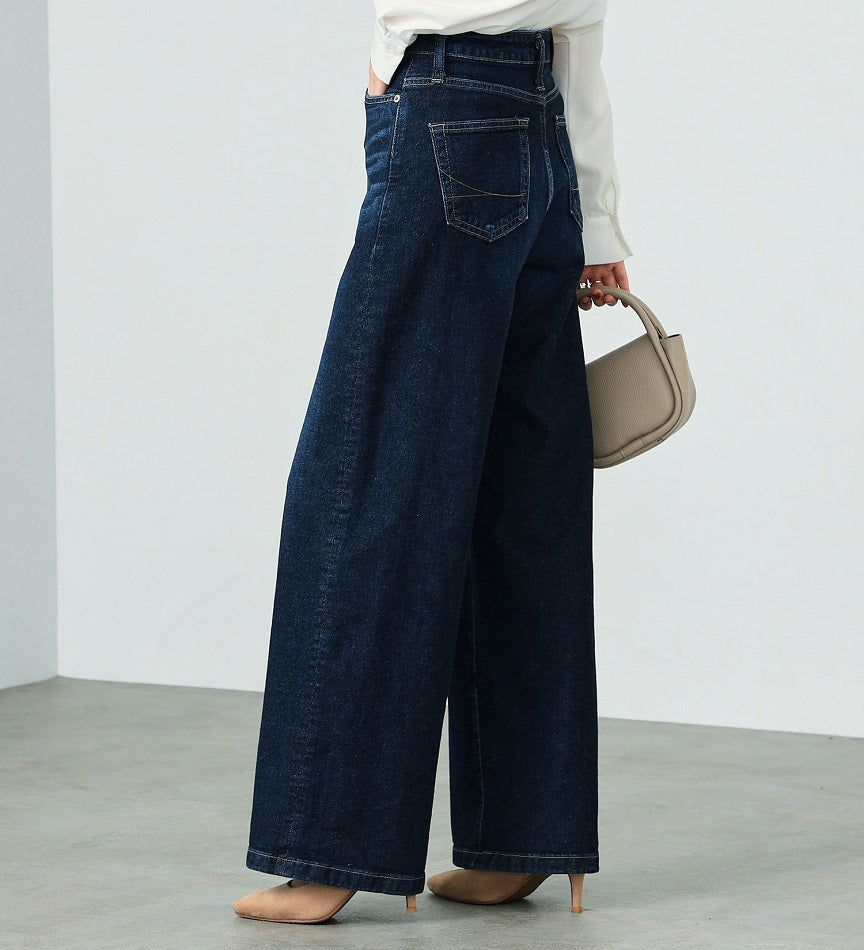 SOMETHING JEANS LISA WIDE SEA58-126 USED DARK BLUE