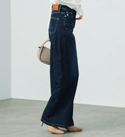 SOMETHING JEANS LISA WIDE SEA58-126 USED DARK BLUE
