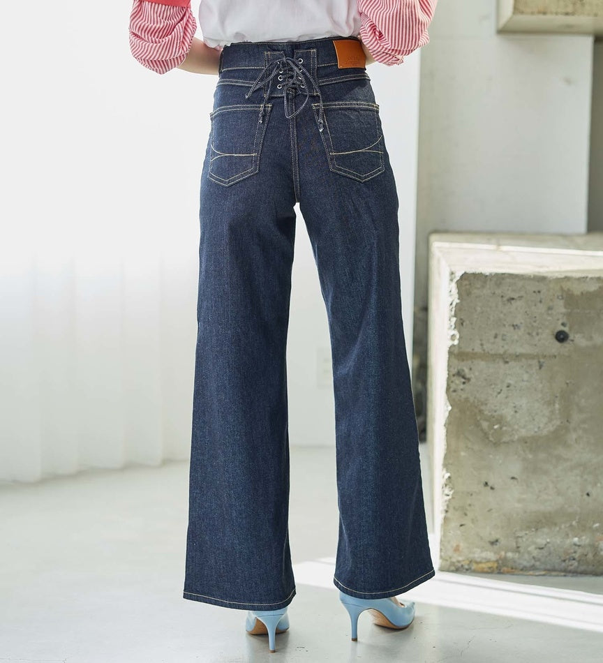 SOMETHING JEANS SEA580-00 LISA LACEUP WIDE ONE WASH
