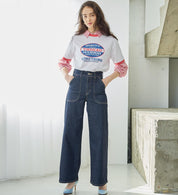 SOMETHING JEANS SEA580-00 LISA LACEUP WIDE ONE WASH