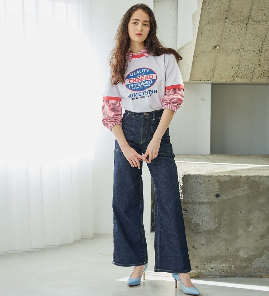 SOMETHING JEANS SEA580-00 LISA LACEUP WIDE ONE WASH