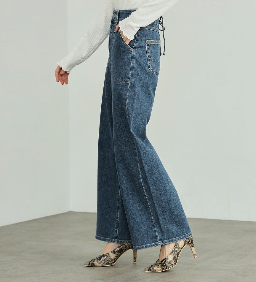 SOMETHING JEANS SEA580-98 LISA LACEUP WIDE LIGHT BLUE