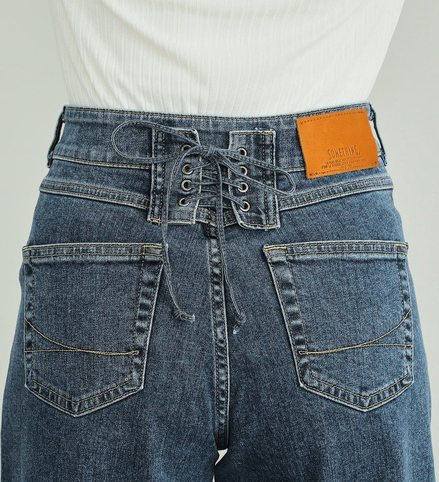 SOMETHING JEANS SEA580-98 LISA LACEUP WIDE LIGHT BLUE