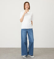 SOMETHING JEANS LISA SEMI WIDE SKY35-46  MID BLUE USED WASH