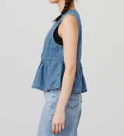 SOMETHING TOP SNT123-2698 PEPLUM BUSTIER LIGHT BLUE