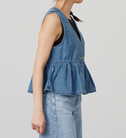 SOMETHING TOP SNT123-2698 PEPLUM BUSTIER LIGHT BLUE