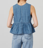 SOMETHING TOP SNT123-2698 PEPLUM BUSTIER LIGHT BLUE