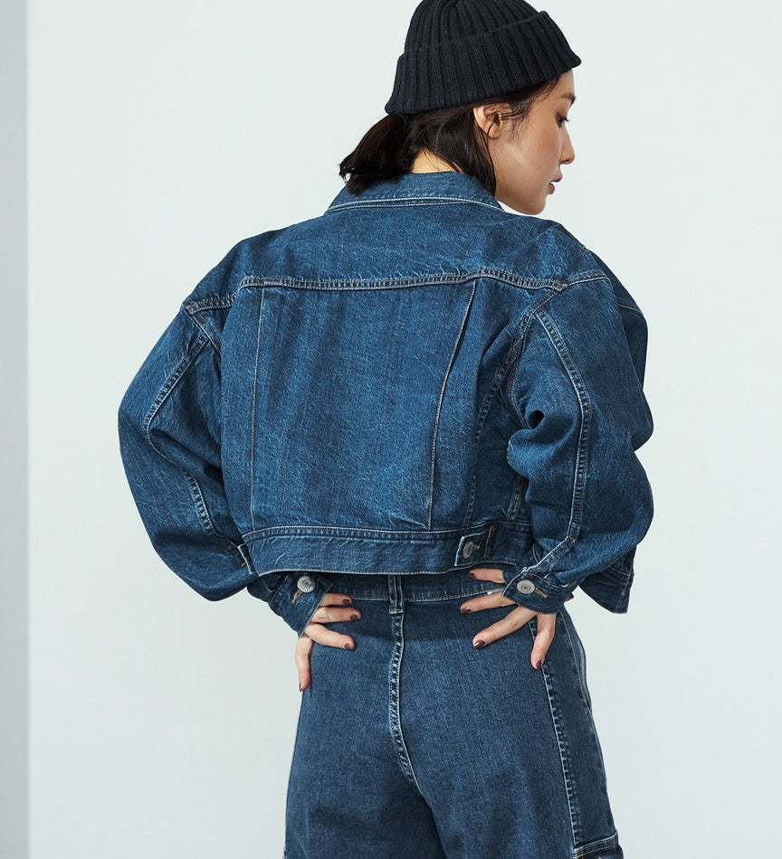 SOMETHING DENIM JACKET ST118-92 BIG DETAIL MID BLUE