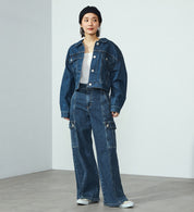 SOMETHING DENIM JACKET ST118-92 BIG DETAIL MID BLUE