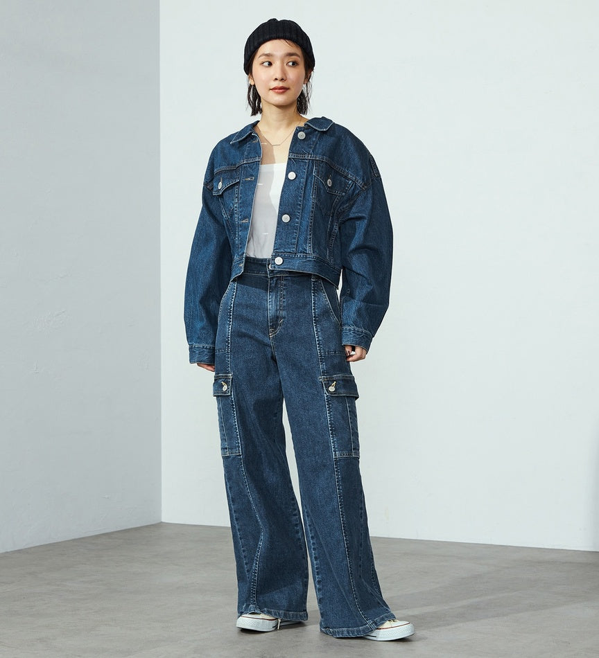 SOMETHING DENIM JACKET ST118-92 BIG DETAIL MID BLUE